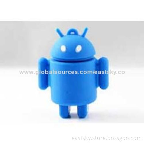 Customized Robot-shaped USB Flash Drive, Made of Soft PVC Material, OEM Orders are Welcome